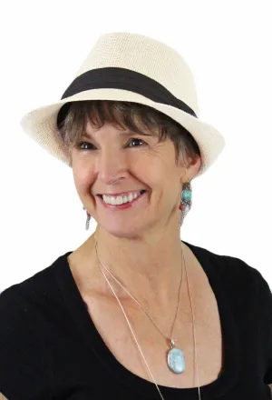 Ricki Classic Summer Fedora for Women 50 UPF Sun Protection Hat Small to Medium CLOSEOUT!