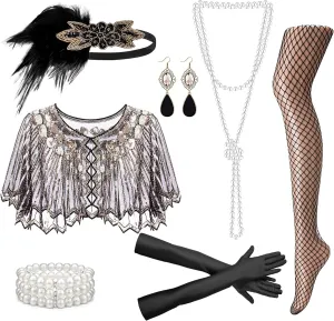 RIOSO 1920s Flapper Gatsby Accessories Set for Women Roaring 20s 20's Costume