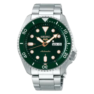 Seiko 5 Sports SRPD63 Automatic 10 ATM Water Resistant 42.5mm Green Dial with Rose Gold Accents Men's Watch