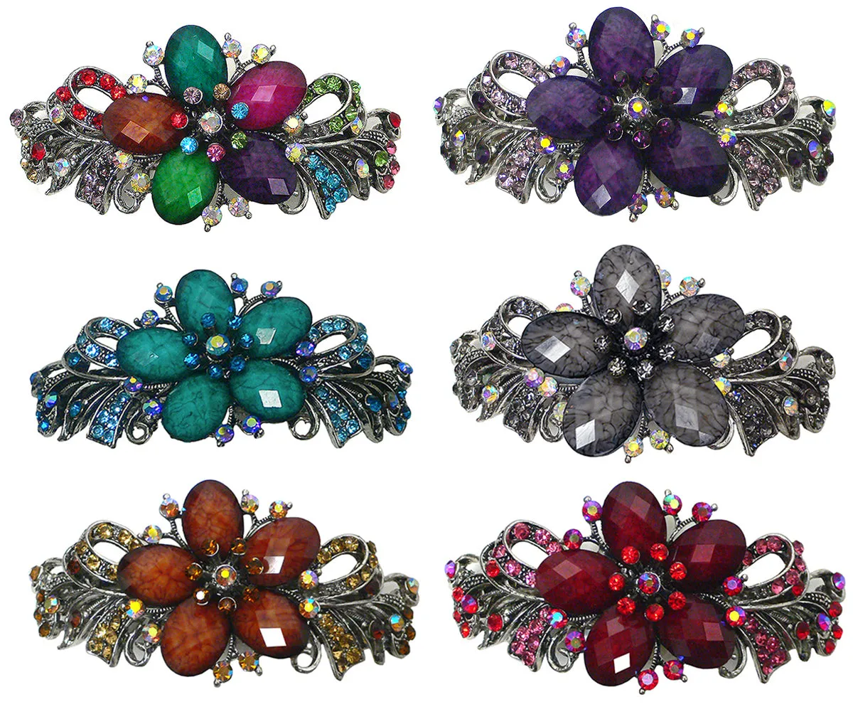 Set of 3 Bella Large Barrettes Thick Hair Hairclips U86012-0052-3