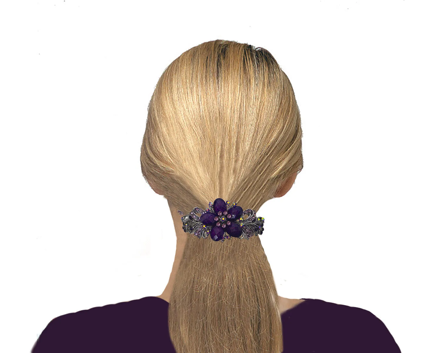 Set of 3 Bella Large Barrettes Thick Hair Hairclips U86012-0052-3