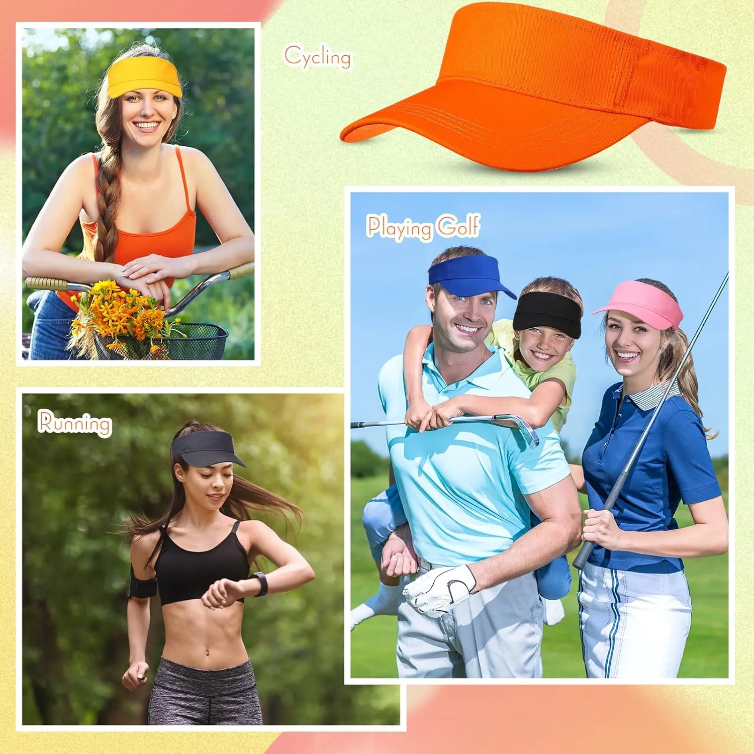 Silkfly 36 Pack Sun Visor Hats Adjustable Sports Athletic hat UV Protection Sun Visor Cap for Men Women Tennis Running Golf