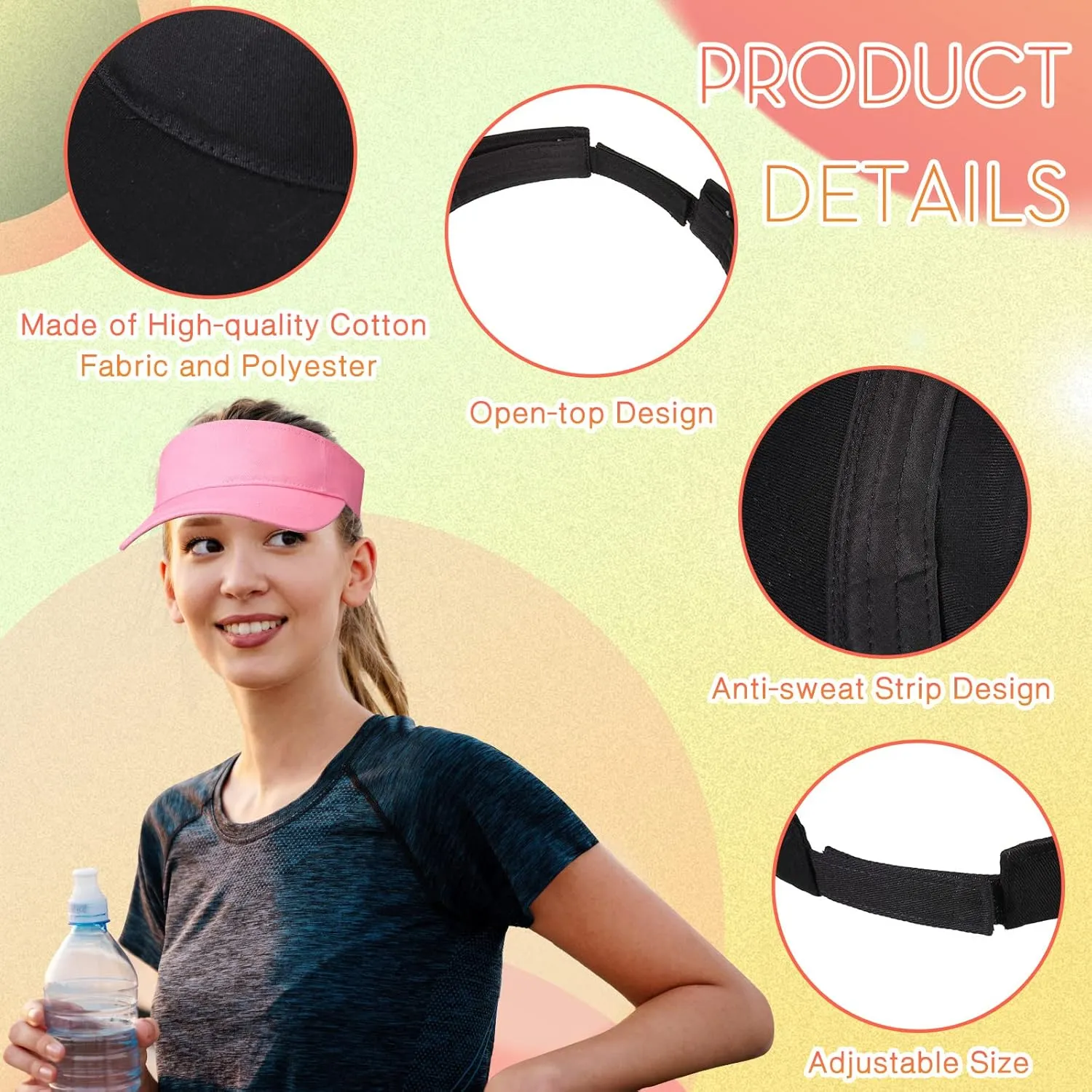 Silkfly 36 Pack Sun Visor Hats Adjustable Sports Athletic hat UV Protection Sun Visor Cap for Men Women Tennis Running Golf