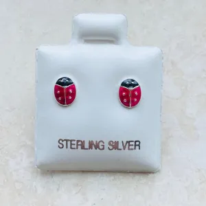Sterling Silver Ladybug Earrings, Silver Earrings, Stud Earrings, Spirit Earrings