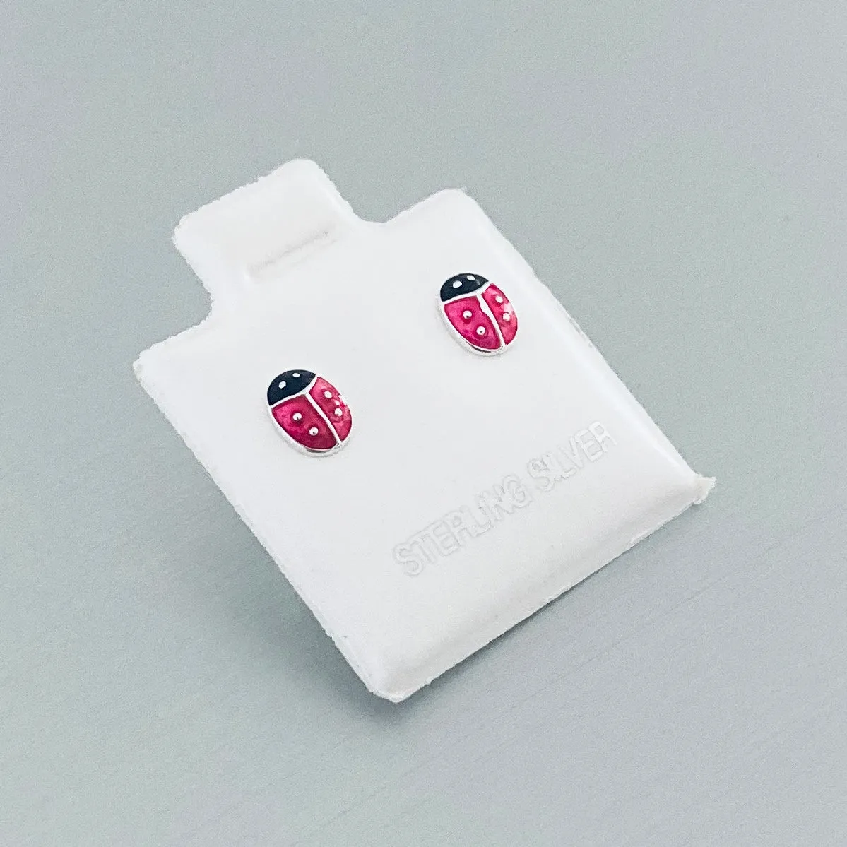 Sterling Silver Ladybug Earrings, Silver Earrings, Stud Earrings, Spirit Earrings