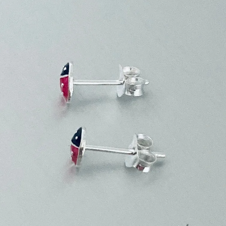 Sterling Silver Ladybug Earrings, Silver Earrings, Stud Earrings, Spirit Earrings
