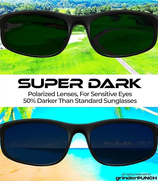 Super Dark Polarized Black Sunglasses Glossy Frame/Superdark Lens
