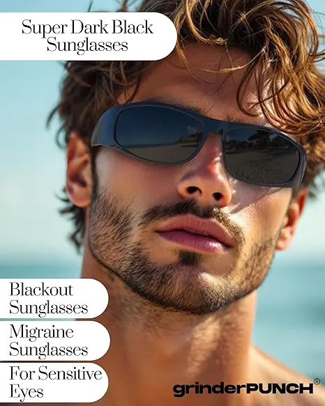 Super Dark Polarized Black Sunglasses Glossy Frame/Superdark Lens