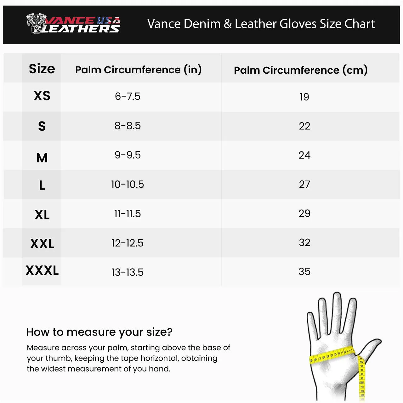 Vance Denim & Leather Motorcycle Gloves (Black) with Mobile Phone Touchscreen