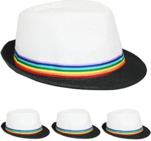 white fedora with black brim Case of 72