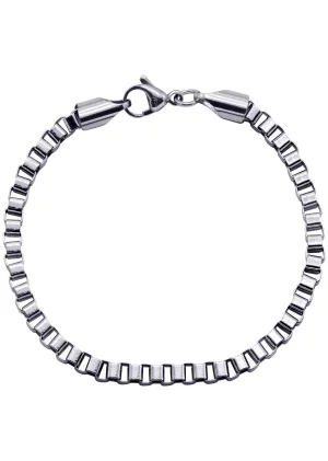 White Gold Plated Box Bracelet