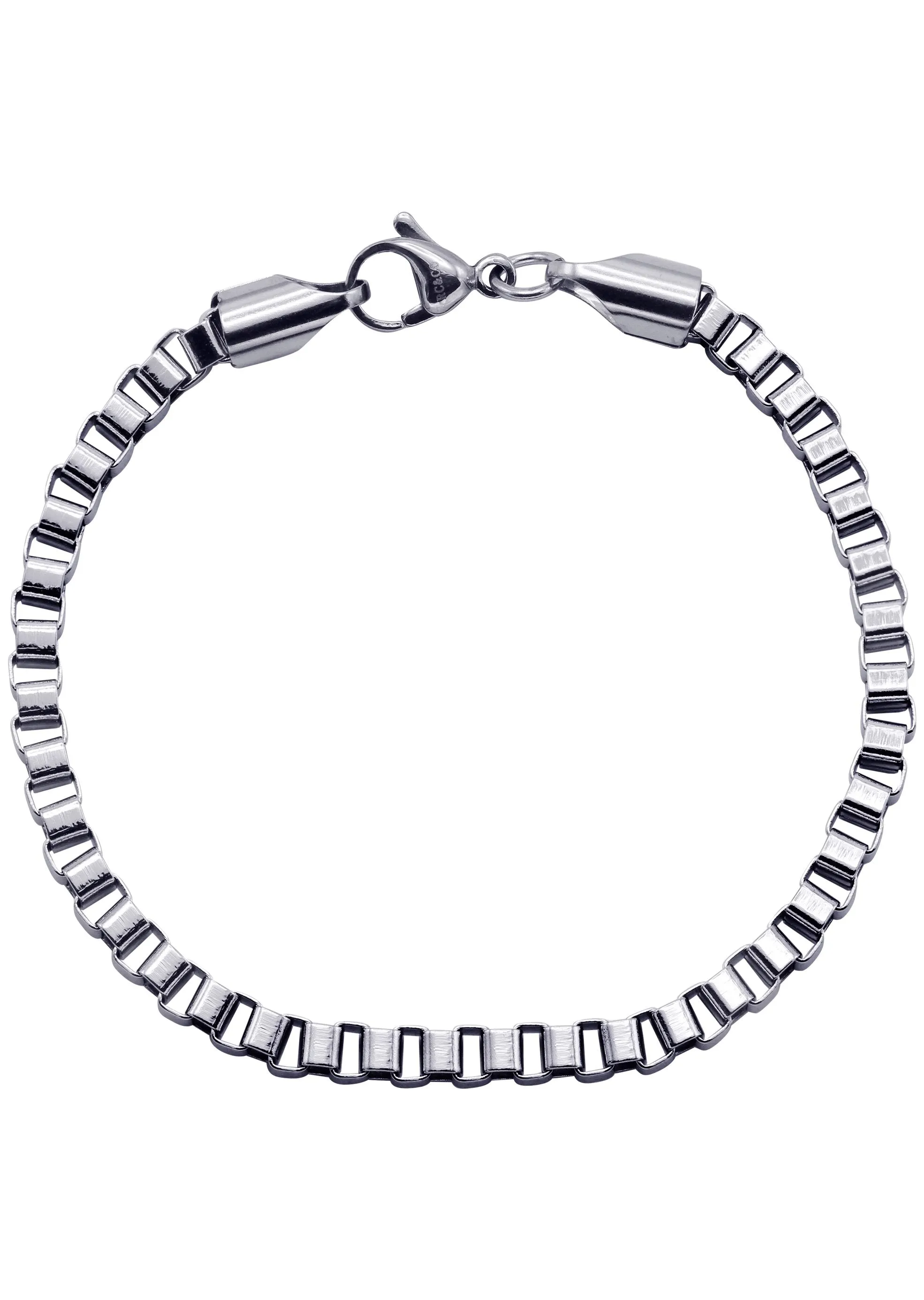 White Gold Plated Box Bracelet