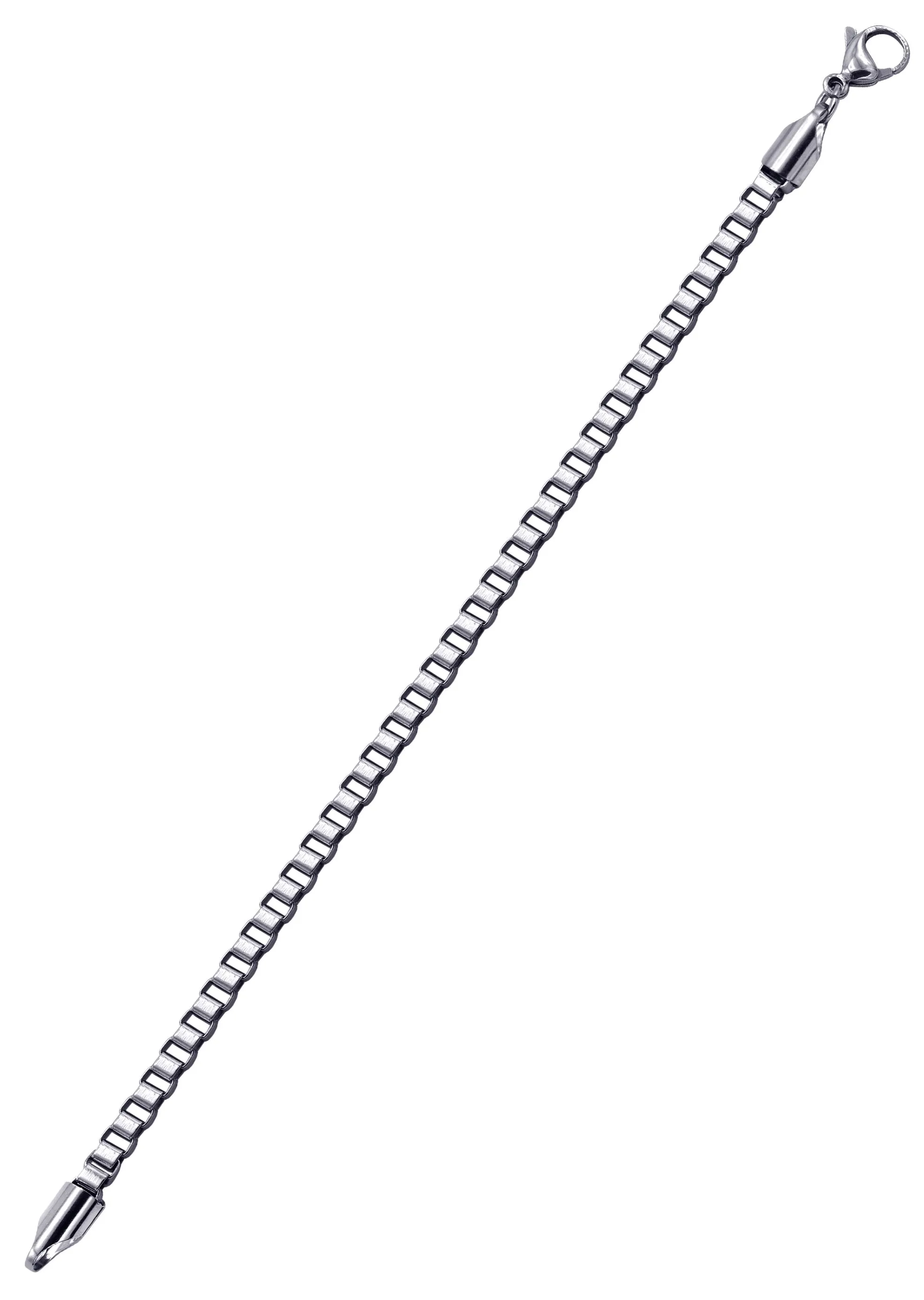 White Gold Plated Box Bracelet