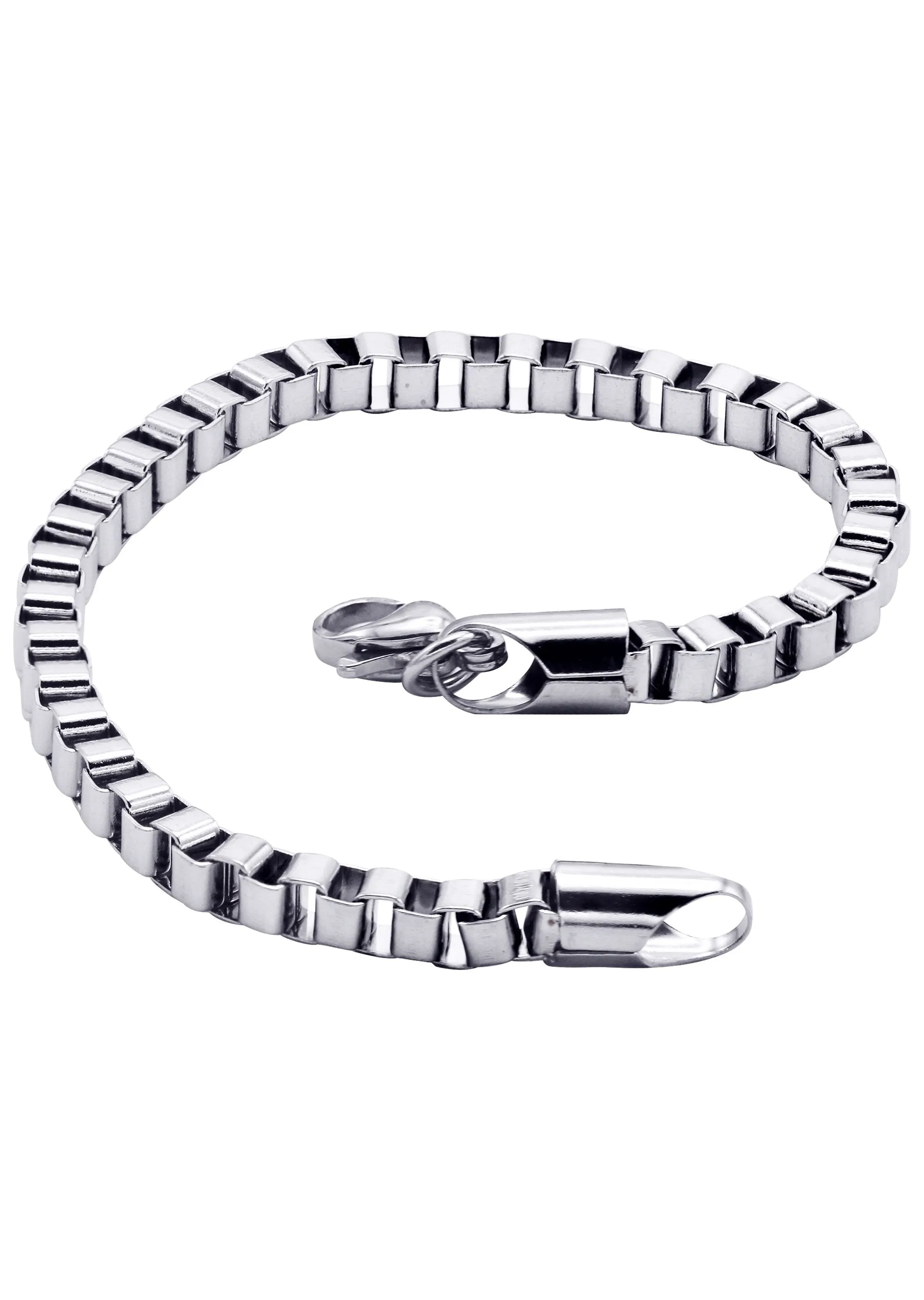 White Gold Plated Box Bracelet