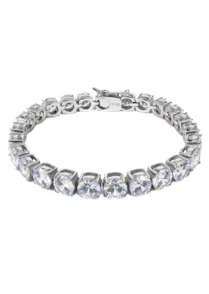 White Gold Plated Mens Tennis Bracelet